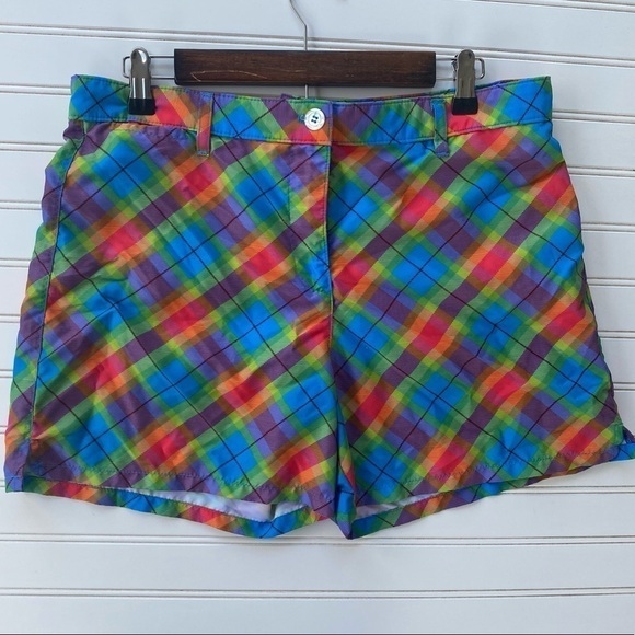 Rainbow plaid Shorts Size 12 - Picture 1 of 11